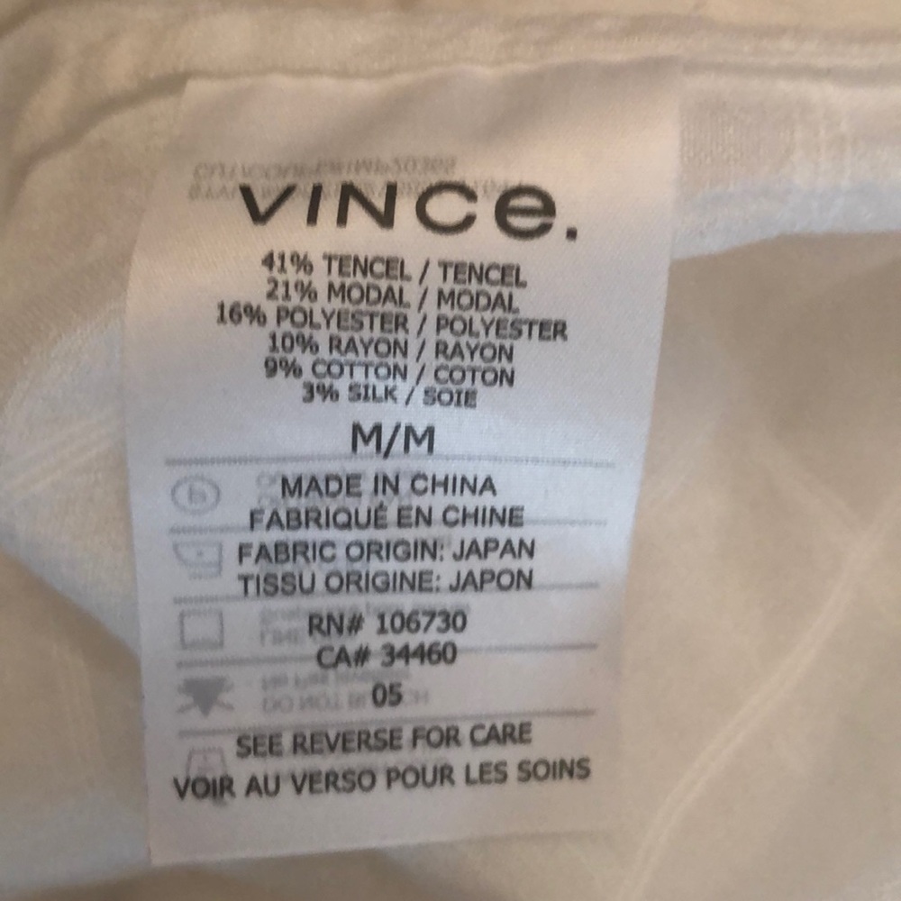 NWOT Vince White Long Sleeve Blouse Size Small - Picture 6 of 8